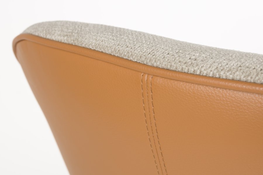 WHITE LABEL LIVING Duke loungestol, m. armln - beige polyester, lysebrun polypropylenplast, bg