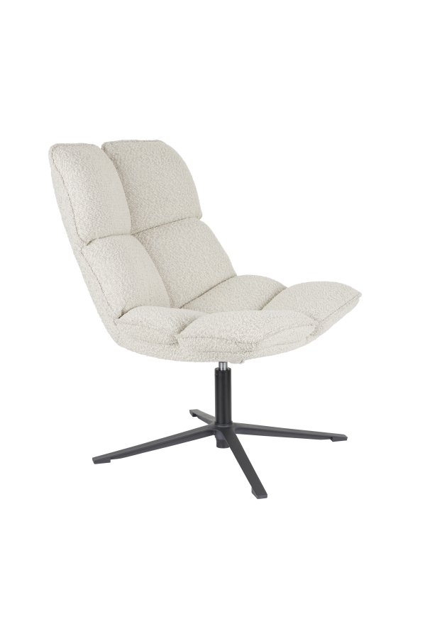 WHITE LABEL LIVING Bros loungestol - lysegr polyester og metal