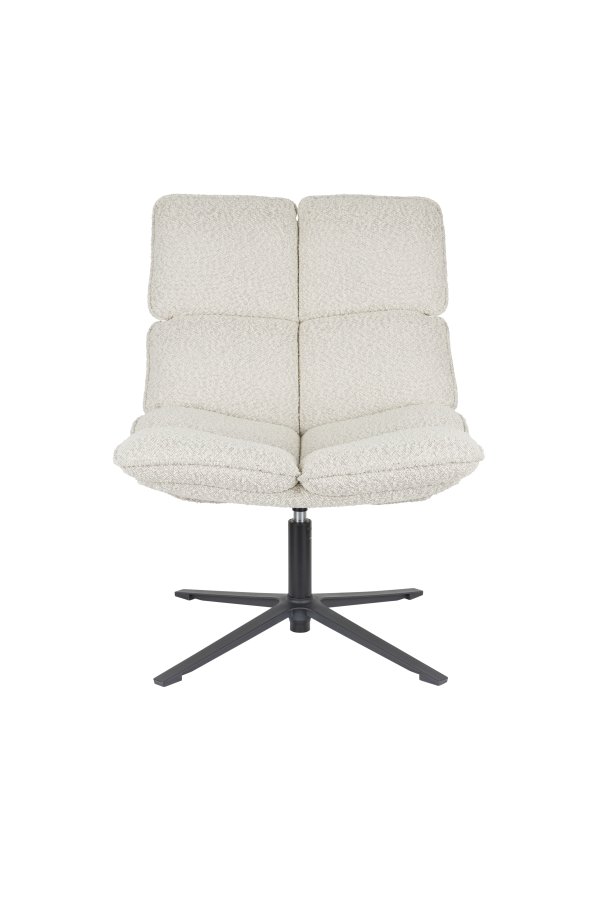 WHITE LABEL LIVING Bros loungestol - lysegr polyester og metal