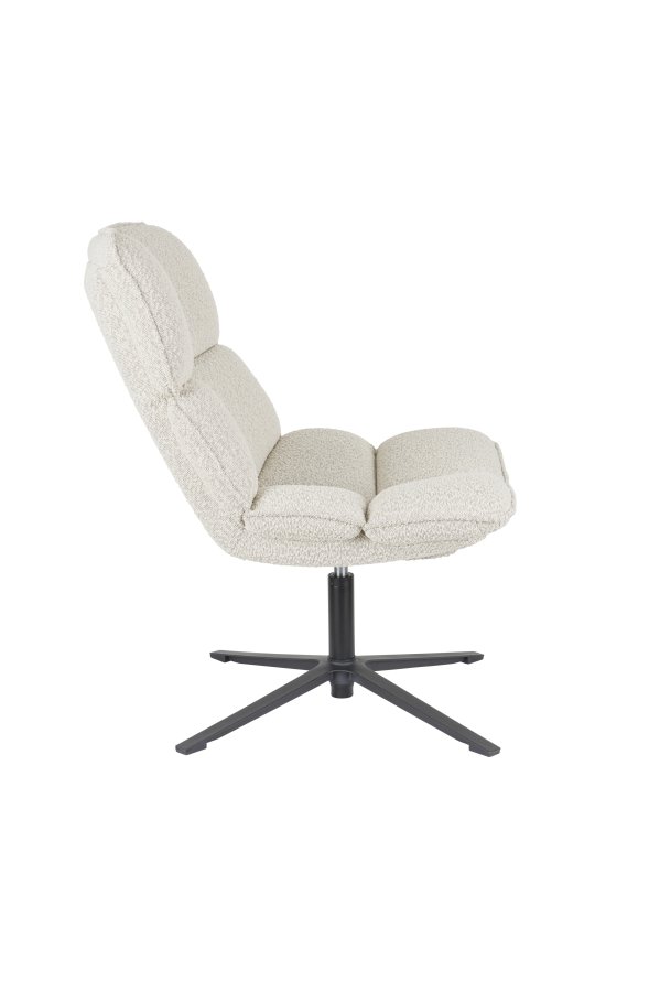 WHITE LABEL LIVING Bros loungestol - lysegr polyester og metal