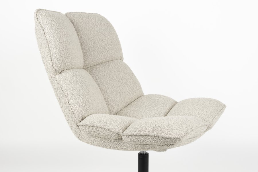 WHITE LABEL LIVING Bros loungestol - lysegr polyester og metal