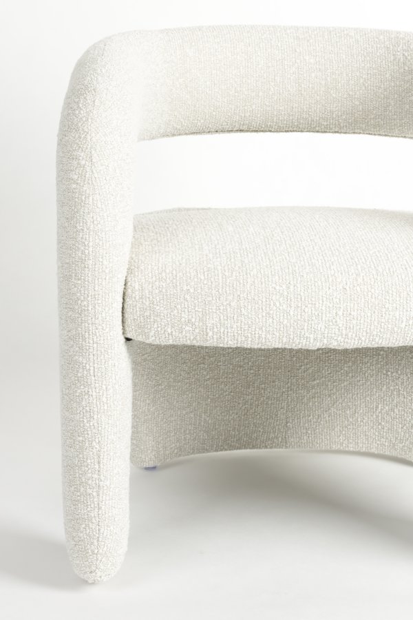 WHITE LABEL LIVING Nova loungestol, m. armln - hvid polyester