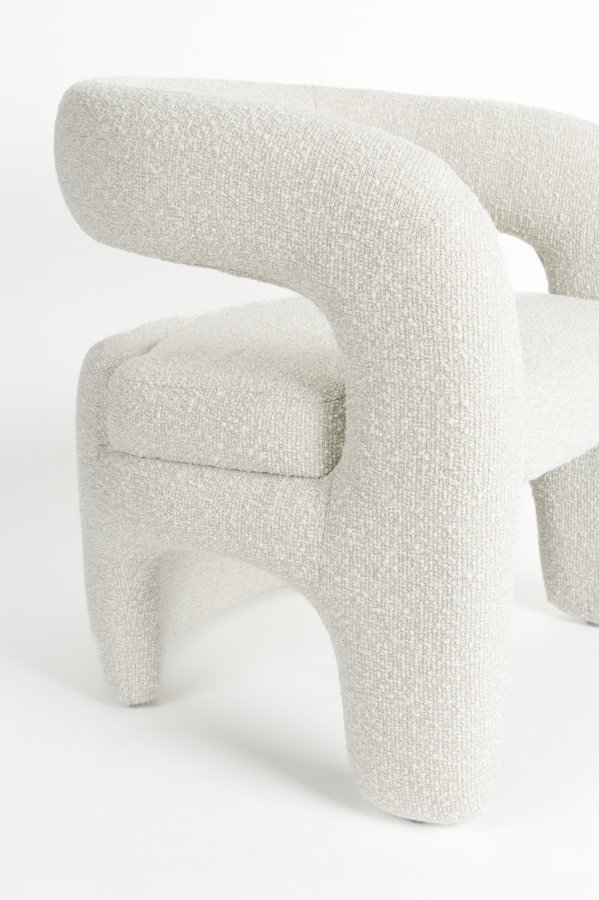 WHITE LABEL LIVING Nova loungestol, m. armln - hvid polyester