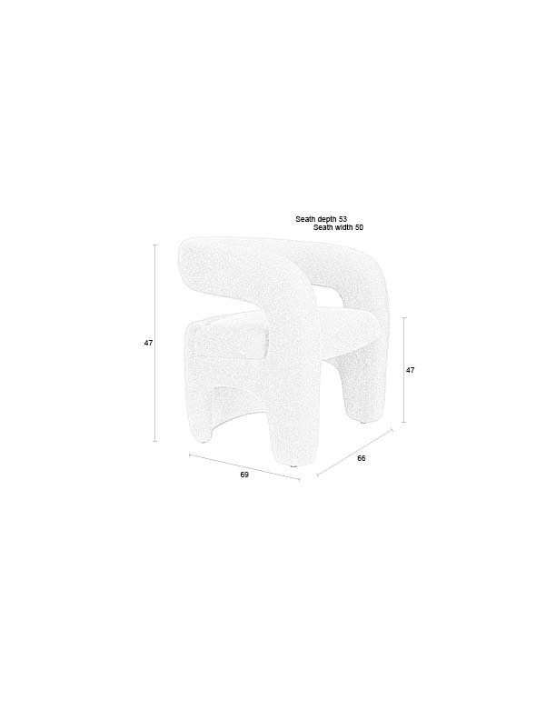 WHITE LABEL LIVING Nova loungestol, m. armln - hvid polyester