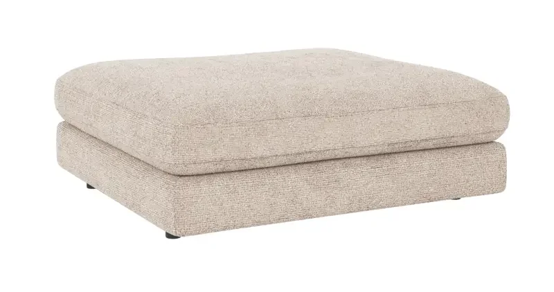 ROWICO Duncan modul fodskammel, rektangulr - lysegr stof (112x103)