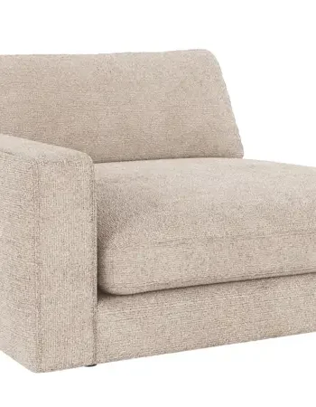 ROWICO Duncan 1,5 pers. modul chaiselong lnestol, venstre - lysegr stof