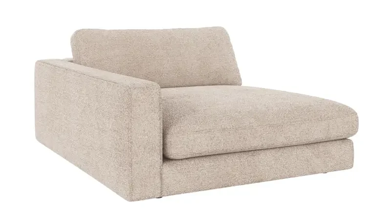 ROWICO Duncan 1,5 pers. modul chaiselong lnestol, venstre - lysegr stof