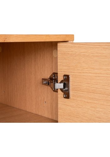 HOUSE NORDIC Sknk, egefiner, sorte metalben, 3 skuffer, 2 lger, 150x40x74 cm