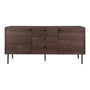 HOUSE NORDIC Kyoto sknk, m. 2 lger, 2 hylder og 3 skuffer - rgfarvet egefiner og sort stl