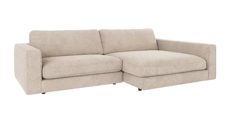 ROWICO Duncan 3 pers. modul sofa, m. hjre chaiselong - lysegr stof
