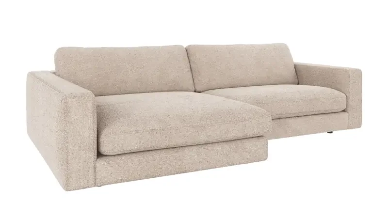 ROWICO Duncan 3 pers. modul sofa, m. venstre chaiselong - lysegr stof