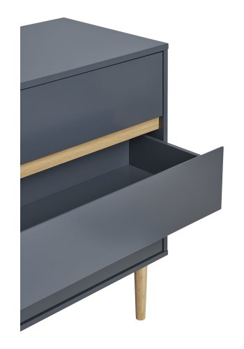 HOUSE NORDIC Bisley kommode, m. 3 skuffer - mrkegr MDF og fyrretr