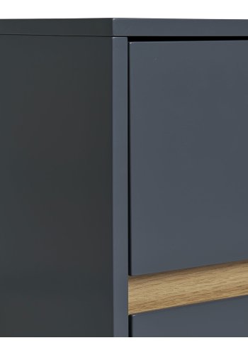 HOUSE NORDIC Bisley sidebord, m. 2 skuffer - mrkegr MDF og fyrretr (40x35)