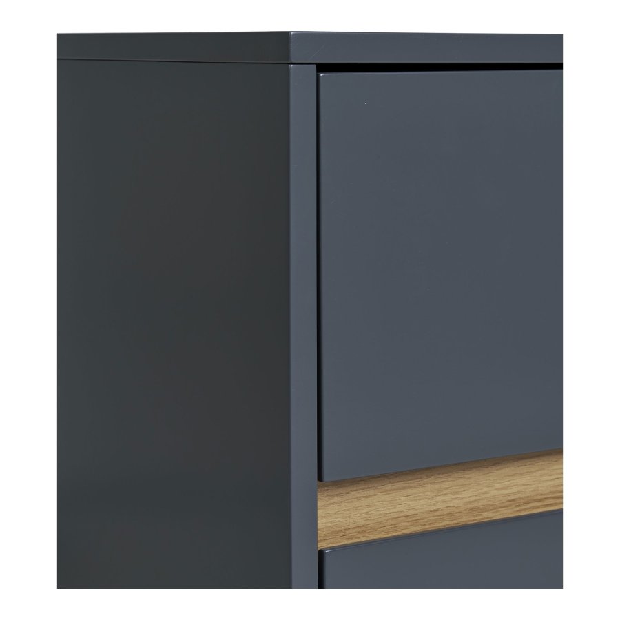HOUSE NORDIC Bisley sidebord, m. 2 skuffer - mrkegr MDF og fyrretr (40x35)