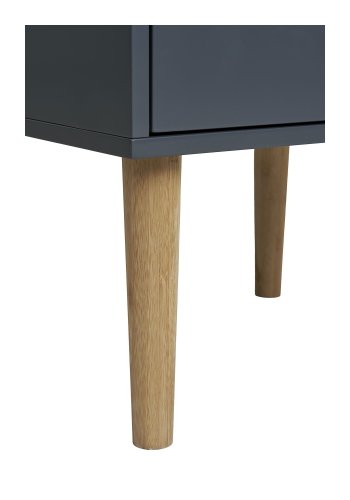 HOUSE NORDIC Bisley sidebord, m. 2 skuffer - mrkegr MDF og fyrretr (40x35)