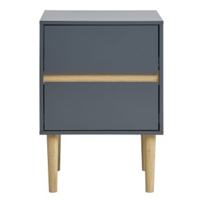 HOUSE NORDIC Bisley sidebord, m. 2 skuffer - mrkegr MDF og fyrretr (40x35)