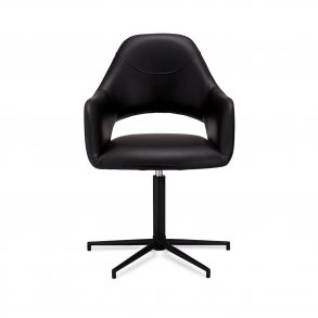 Luna spisebordsstol, m. armln - sort PU