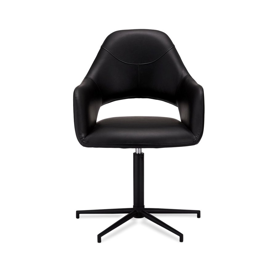 Luna spisebordsstol, m. armln - sort PU