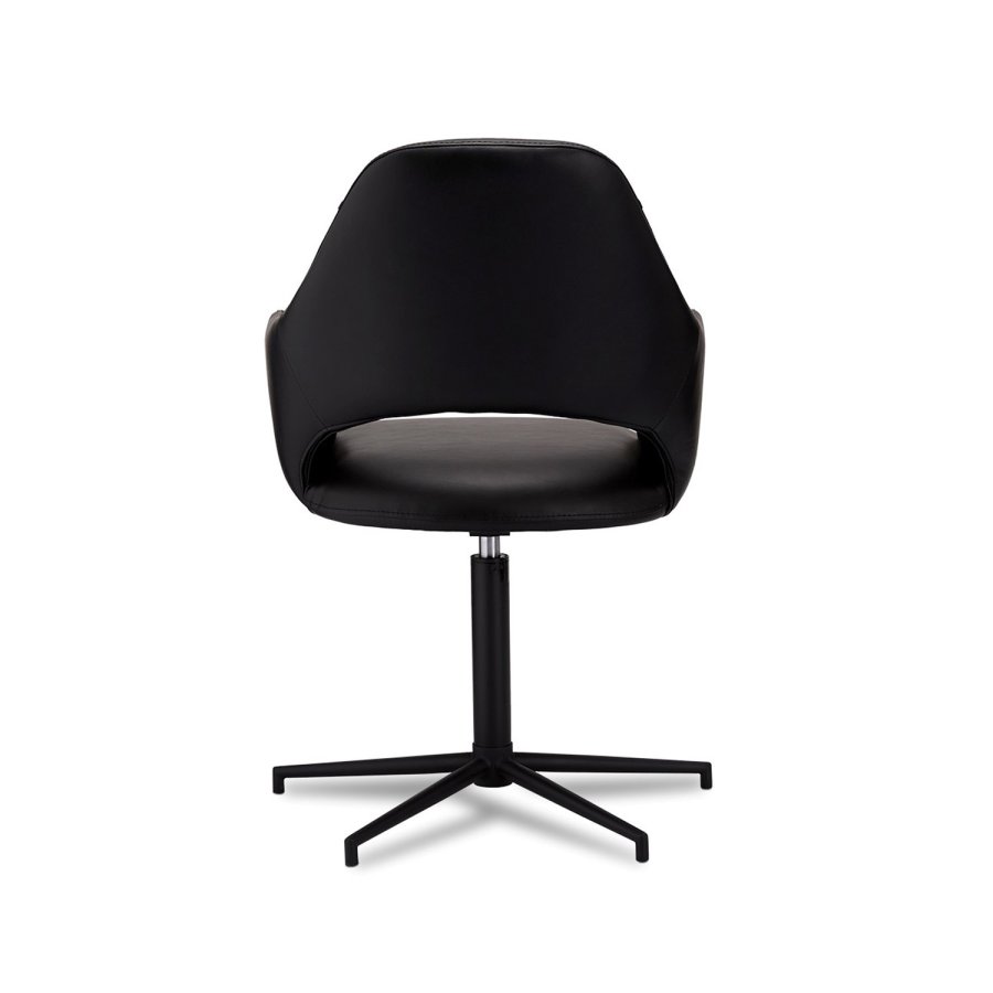 Luna spisebordsstol, m. armln - sort PU