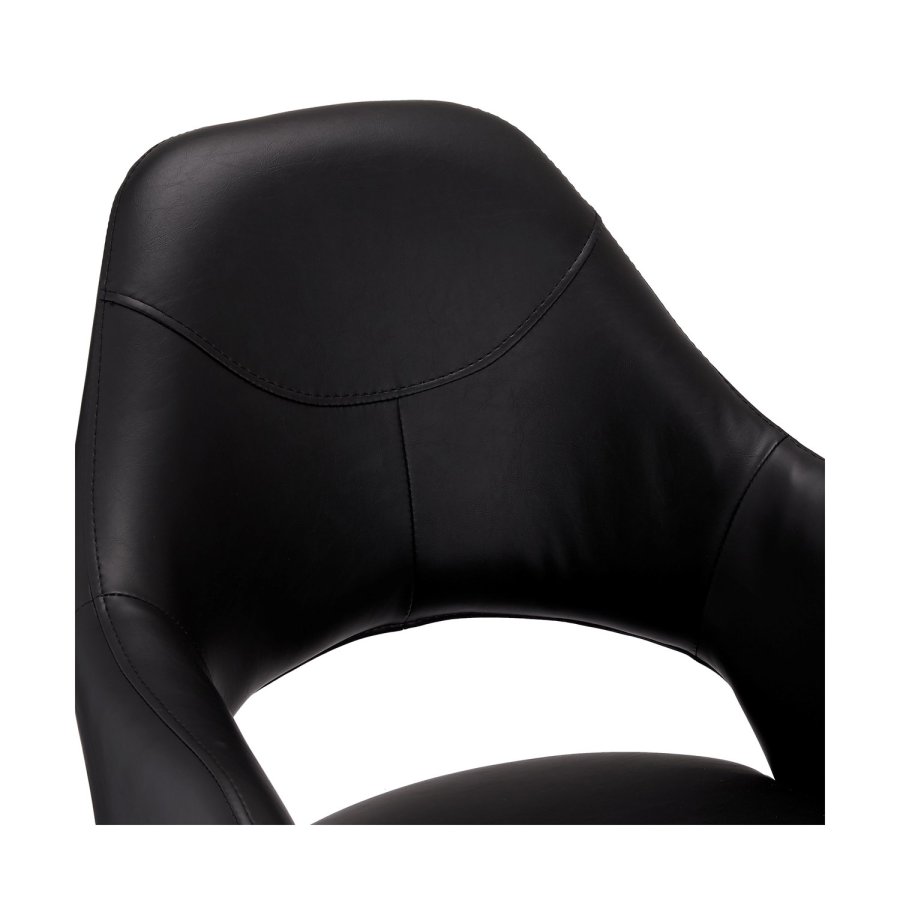 Luna spisebordsstol, m. armln - sort PU