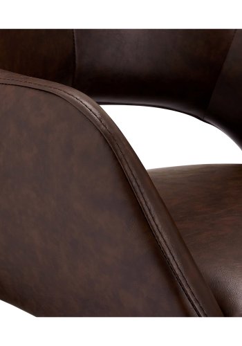 Luna spisebordsstol, m. armln - mrkebrun PU