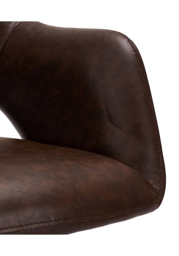 Luna spisebordsstol, m. armln - mrkebrun PU