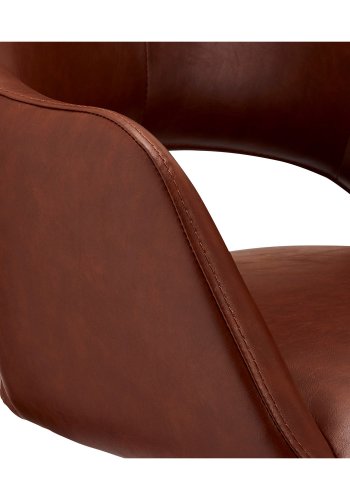 Luna spisebordsstol, m. armln - lysebrun PU