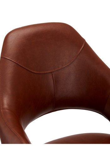 Luna spisebordsstol, m. armln - lysebrun PU