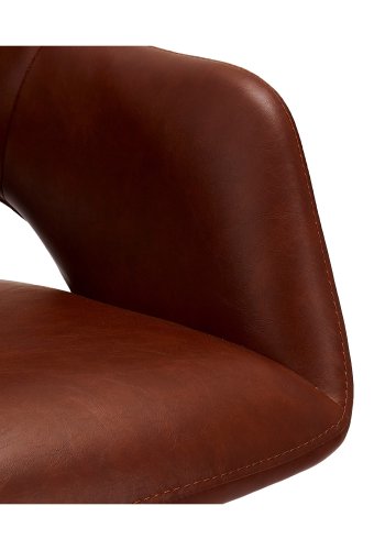 Luna spisebordsstol, m. armln - lysebrun PU