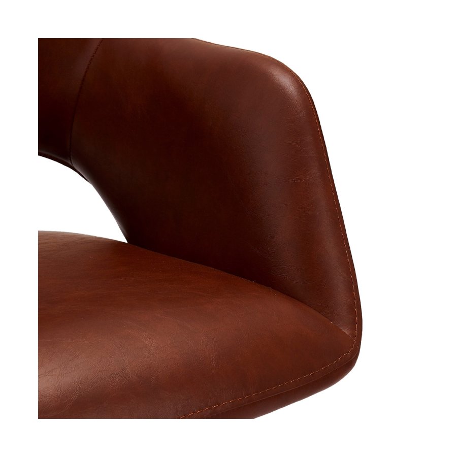 Luna spisebordsstol, m. armln - lysebrun PU