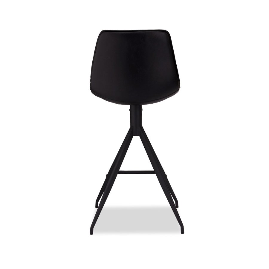 Isabel barstol, m. rygln og fodsttte - sort PU