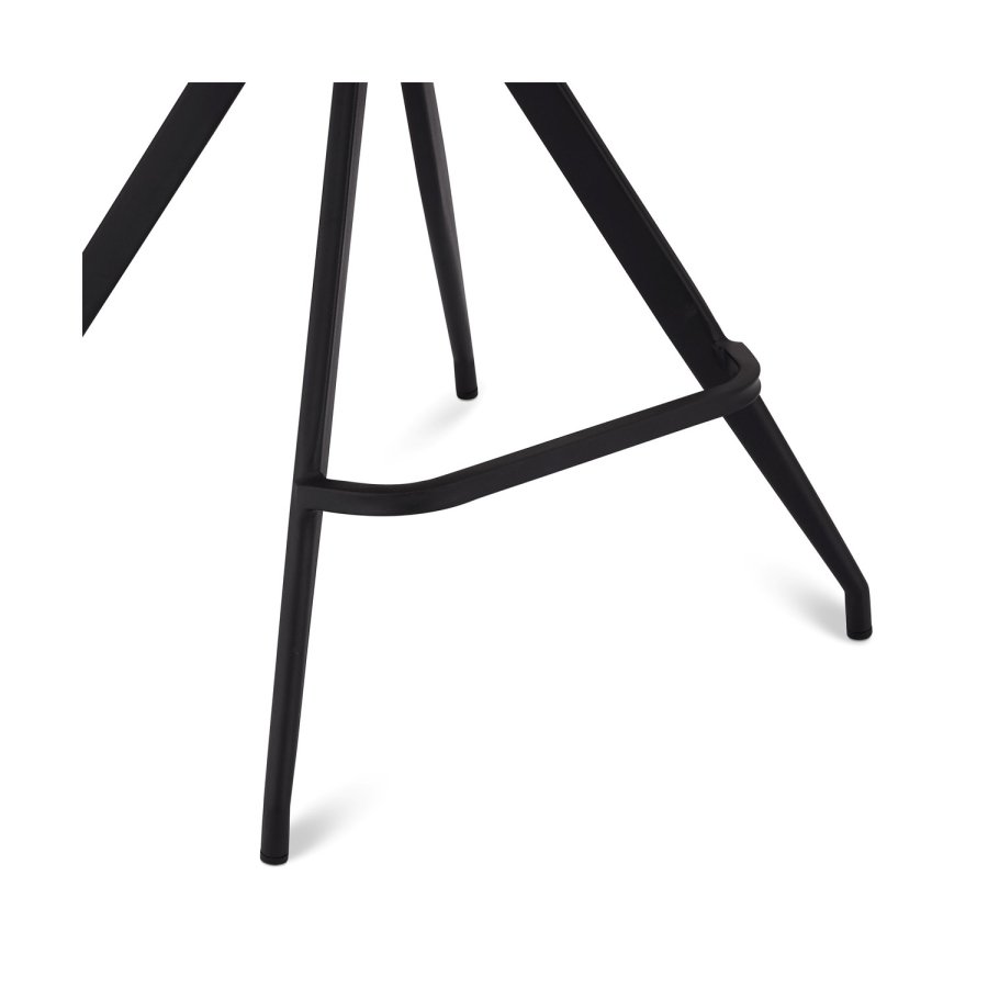 Isabel barstol, m. rygln og fodsttte - sort PU