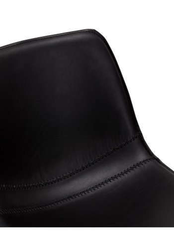 Isabel barstol, m. rygln og fodsttte - sort PU