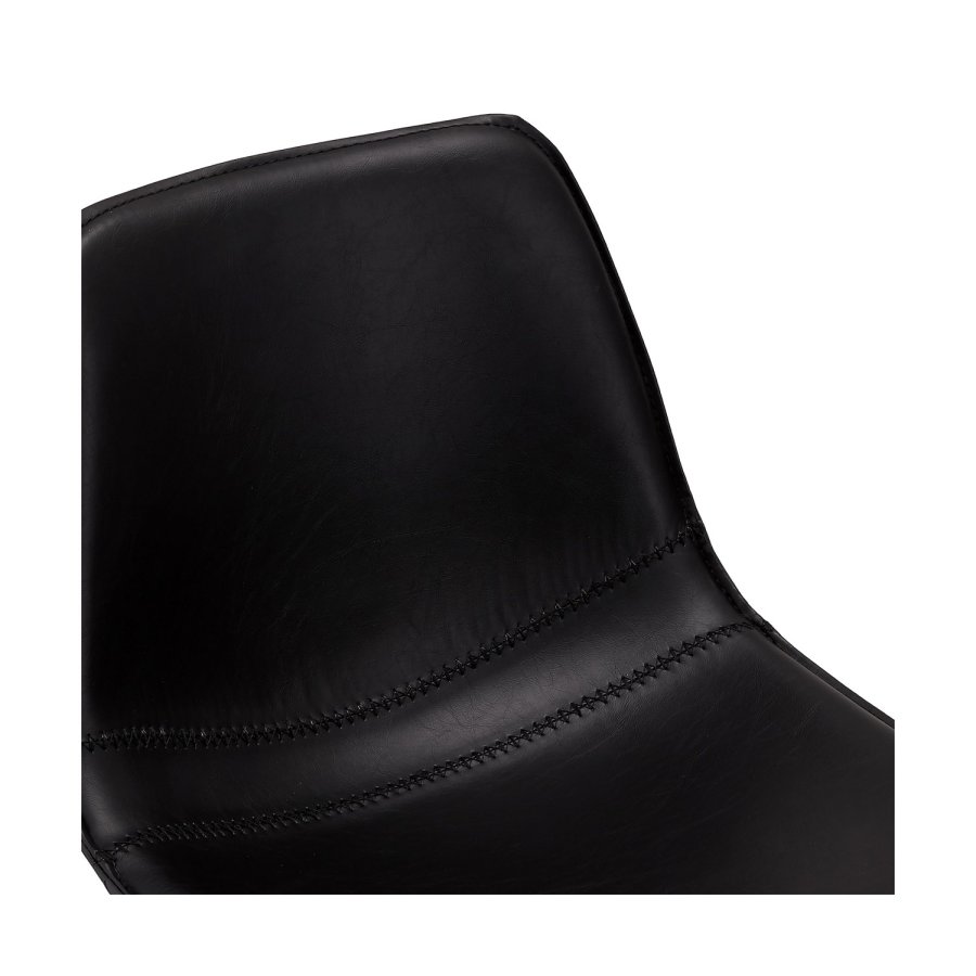 Isabel barstol, m. rygln og fodsttte - sort PU