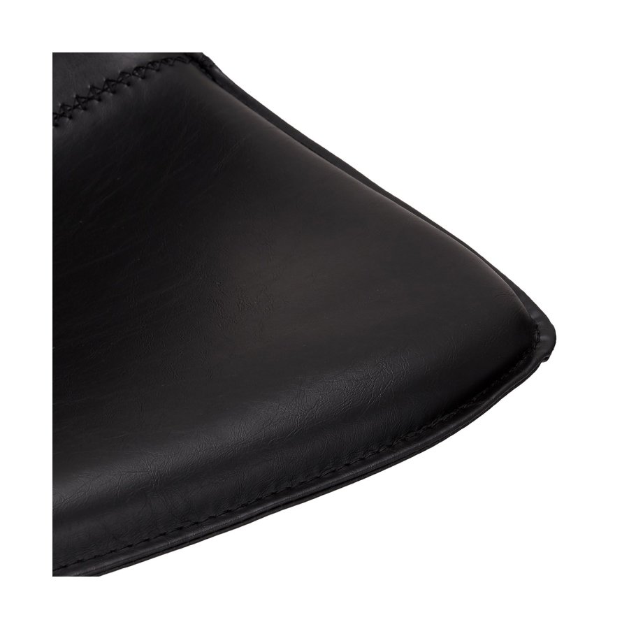 Isabel barstol, m. rygln og fodsttte - sort PU