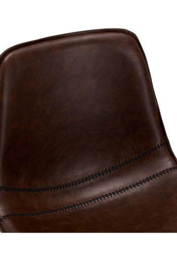 Isabel barstol, m. rygln og fodsttte - mrkebrun PU