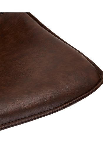 Isabel barstol, m. rygln og fodsttte - mrkebrun PU