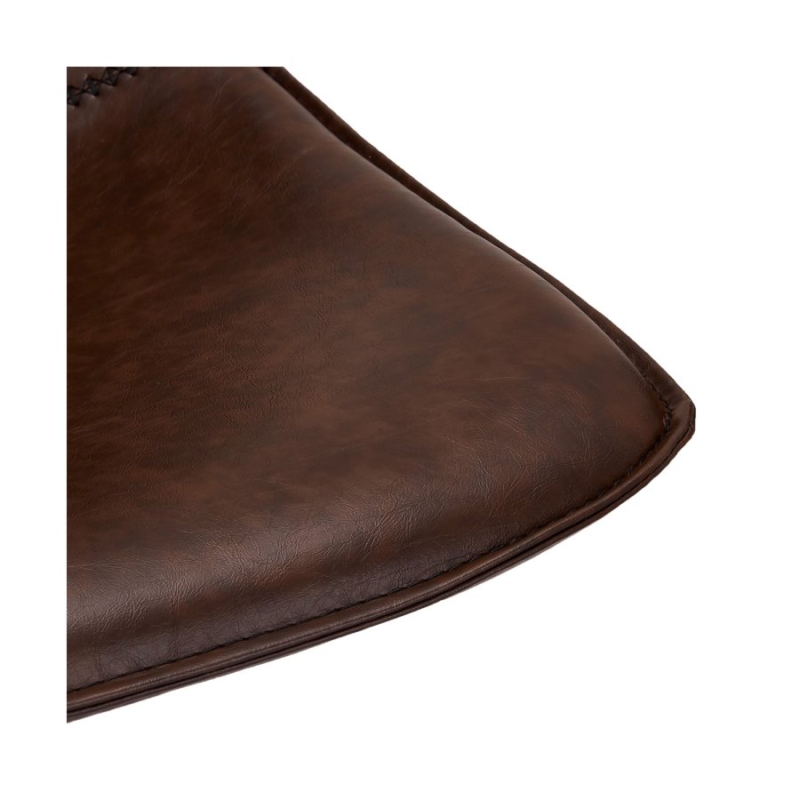 Isabel barstol, m. rygln og fodsttte - mrkebrun PU