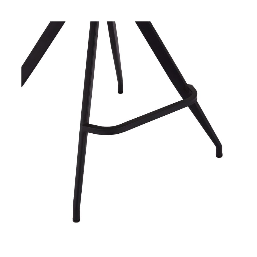 Isabel barstol, m. rygln og fodsttte - lysebrun PU