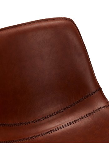 Isabel barstol, m. rygln og fodsttte - lysebrun PU