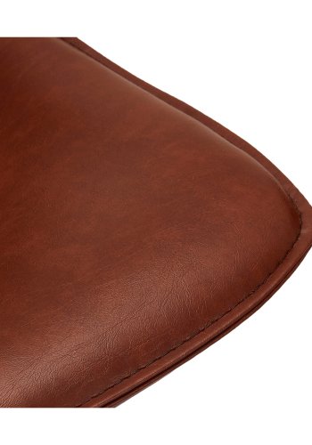 Isabel barstol, m. rygln og fodsttte - lysebrun PU