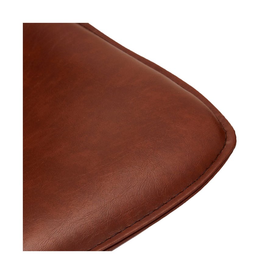 Isabel barstol, m. rygln og fodsttte - lysebrun PU