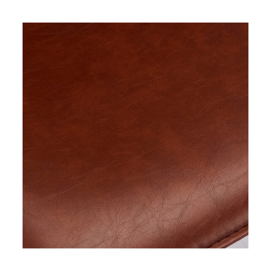 Isabel barstol, m. rygln og fodsttte - lysebrun PU