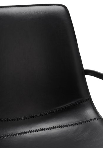 Isabel spisebordsstol, m. armln og drejefunktion - sort PU lder m. sorte ben