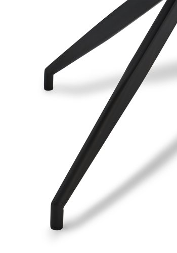 Isabel spisebordsstol, m. armln og drejefunktion - lysebrunt PU lder og sort stel