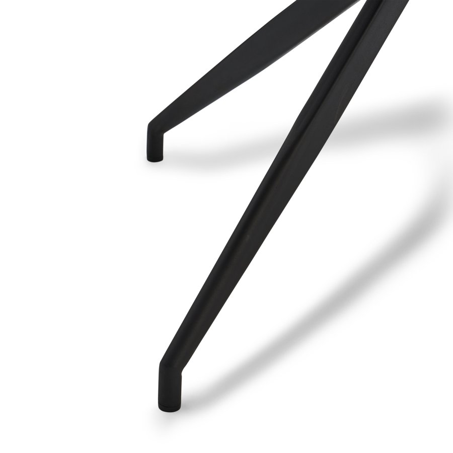 Isabel spisebordsstol, m. armln og drejefunktion - lysebrunt PU lder og sort stel