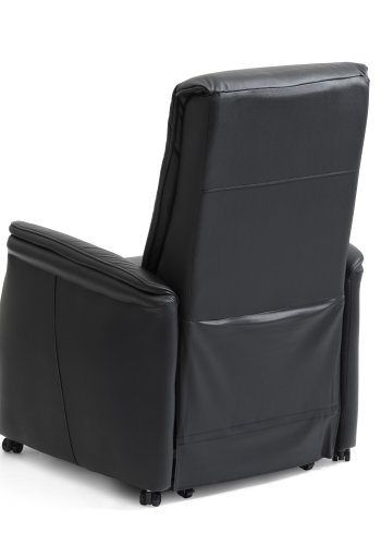 Victor recliner stol, m. 1 motor, sdelft, vippefunktion, skammel, armln, hjul - sort lder/PVC