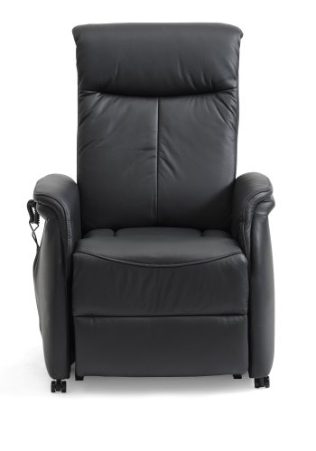 Victor recliner stol, m. 1 motor, sdelft, vippefunktion, skammel, armln, hjul - sort lder/PVC
