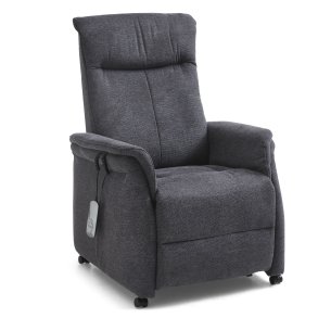 Victor recliner stol, m. 1 motor, sdelft, vippefunktion, skammel, armln, hjul - antracitgr stof