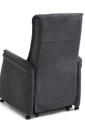 Victor recliner stol, m. 1 motor, sdelft, vippefunktion, skammel, armln, hjul - antracitgr stof